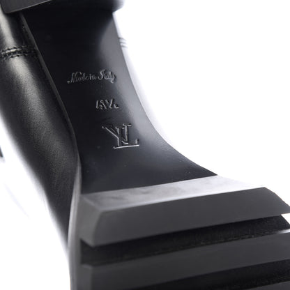 Louis Vuitton Calfskin Monogram Uniformes Chelsea Lug Sole 80mm Ankle Boots 41.5 Black 9 of 10