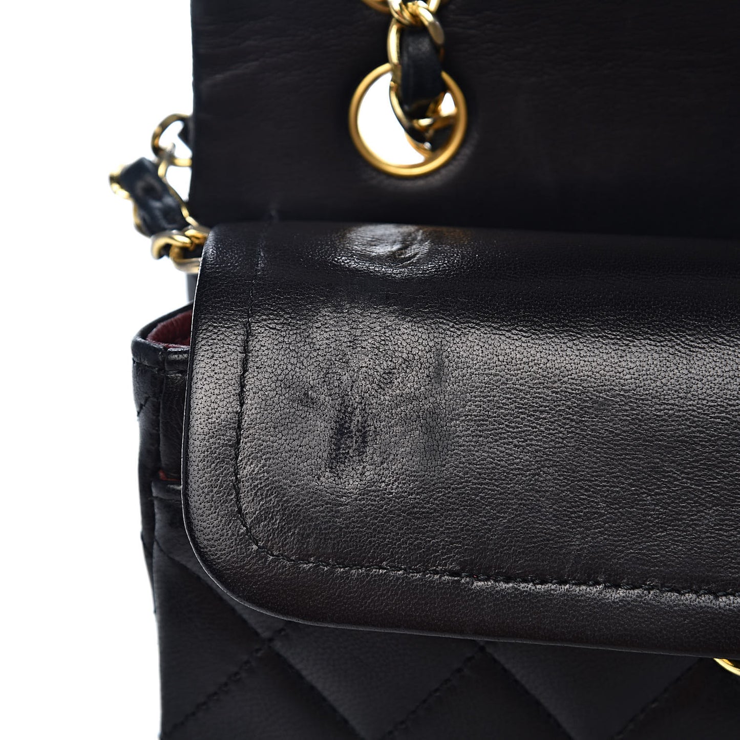 Lambskin Quilted Small Double Flap Black