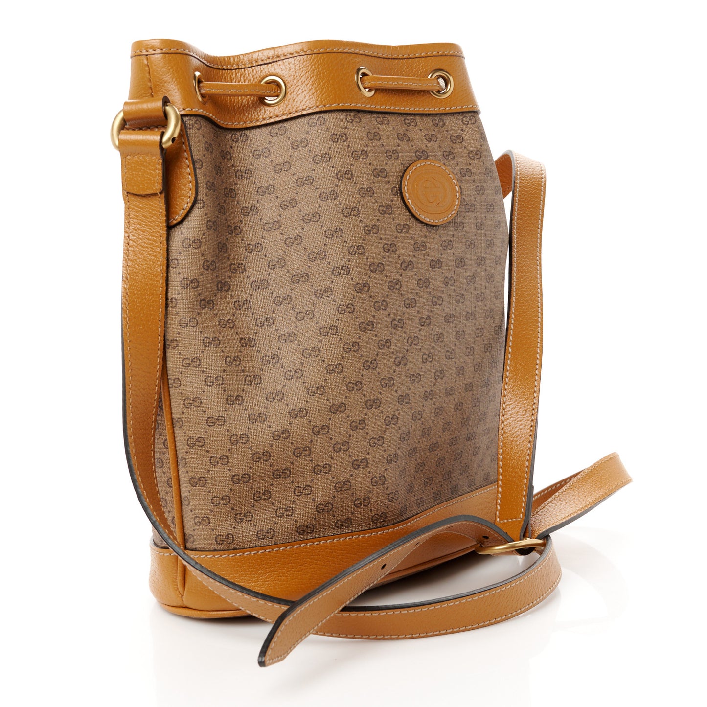 X DISNEY Mini Vintage GG Supreme Monogram Bucket Bag Beige Vintage Sun Oil