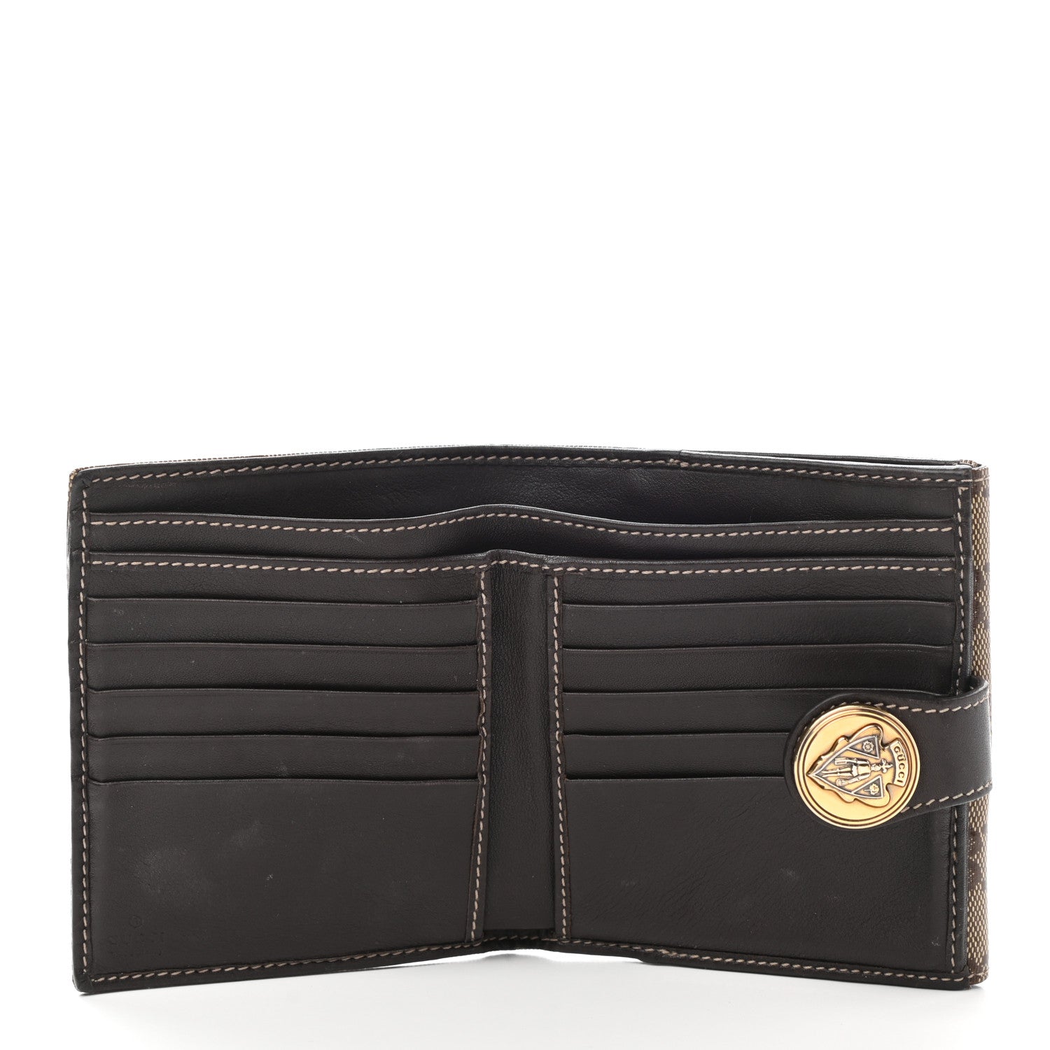Gucci Crystal Monogram Hysteria French Wallet Dark Brown 5 of 8
