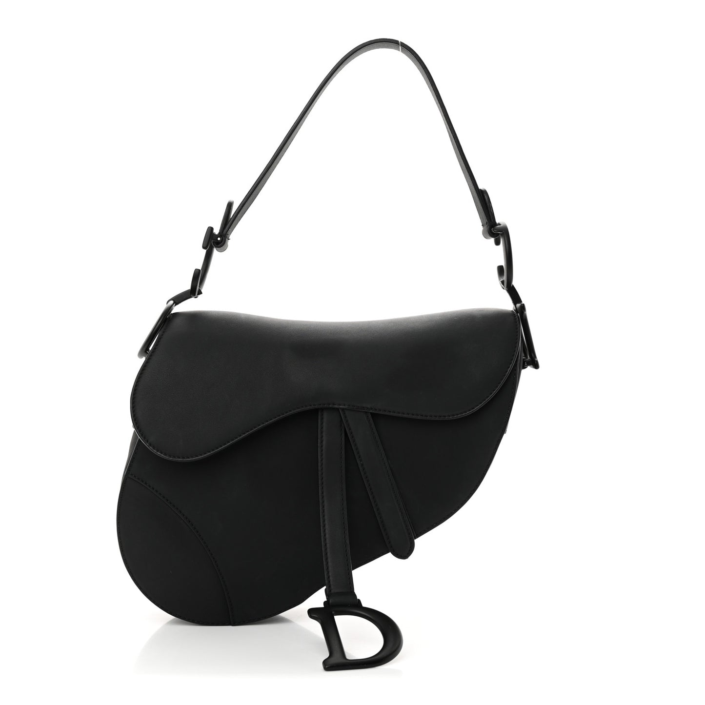 Ultra Matte Calfskin Saddle Bag Black