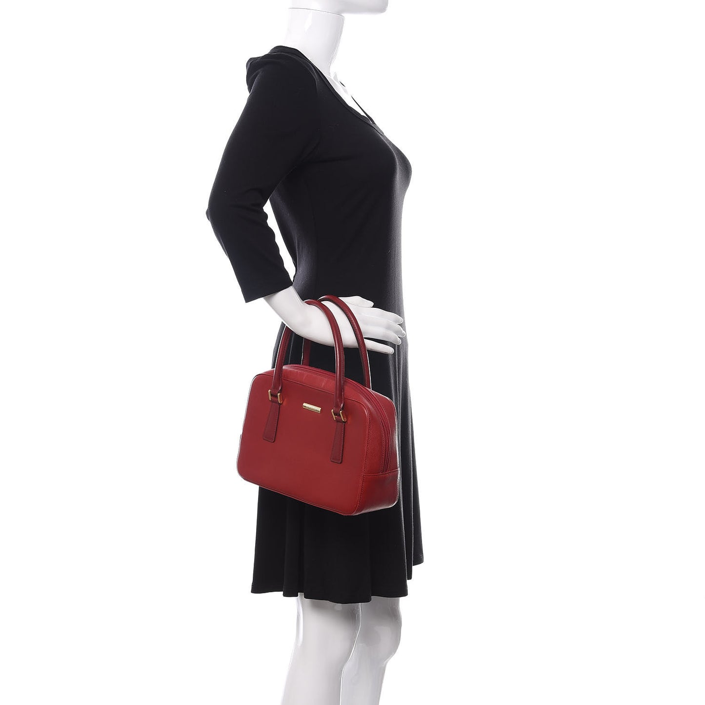 Textured Calfskin Tote Red