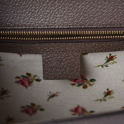 Gucci Calfskin Embroidered Medium Sylvie Top Handle Bag New Acero Multicolor 6 of 10