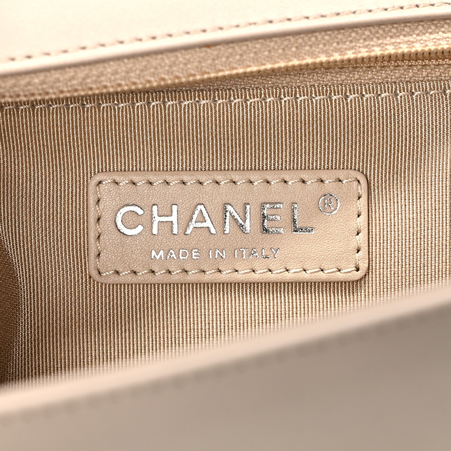 Chanel Patent Chevron Medium Boy Flap Beige 6 of 9