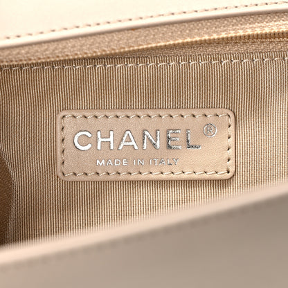 Chanel Patent Chevron Medium Boy Flap Beige 6 of 9