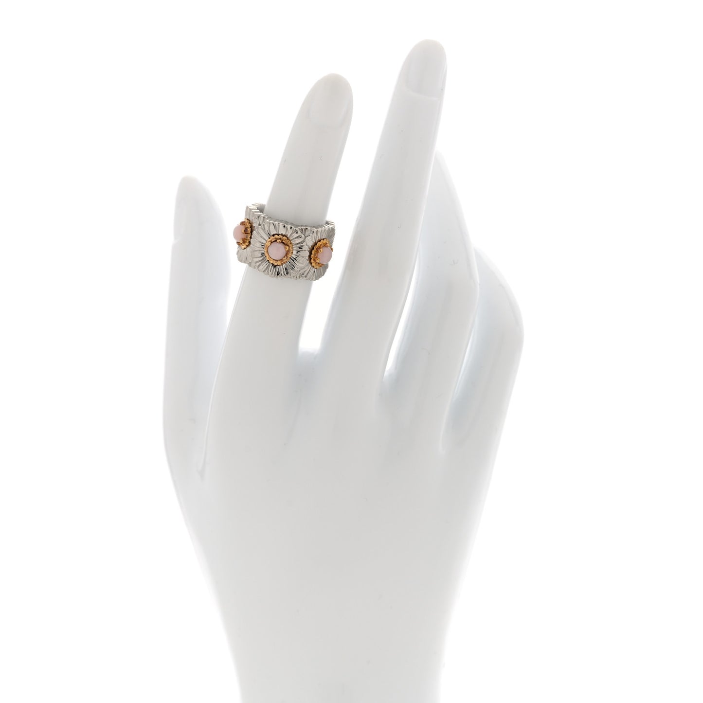 Sterling Silver Pink Opal Blossoms Color Eternelle Ring 50 5.25 Gold