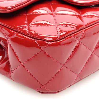 Chanel Patent Calfskin Quilted Extra Mini Rectangular Flap Red 9 of 10
