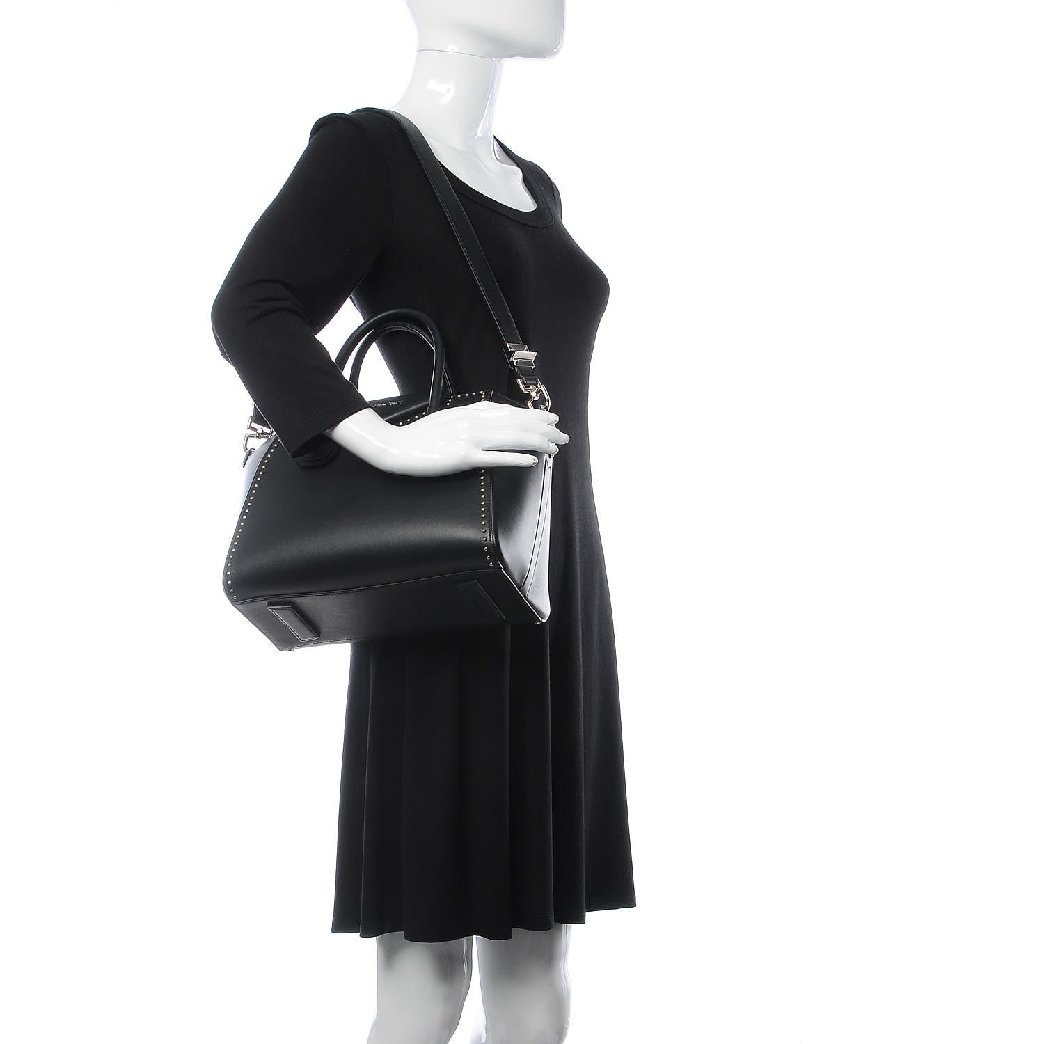 Givenchy Calfskin Small Studded Antigona Black 2 of 8