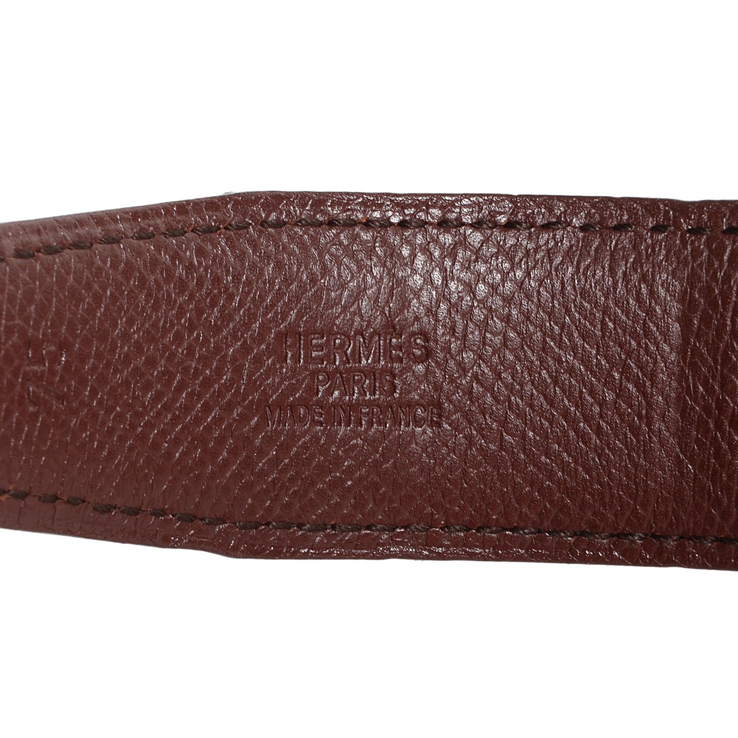 Box Courchevel Reversible Polished Constance 32mm H Belt 75 Noir Chocolate