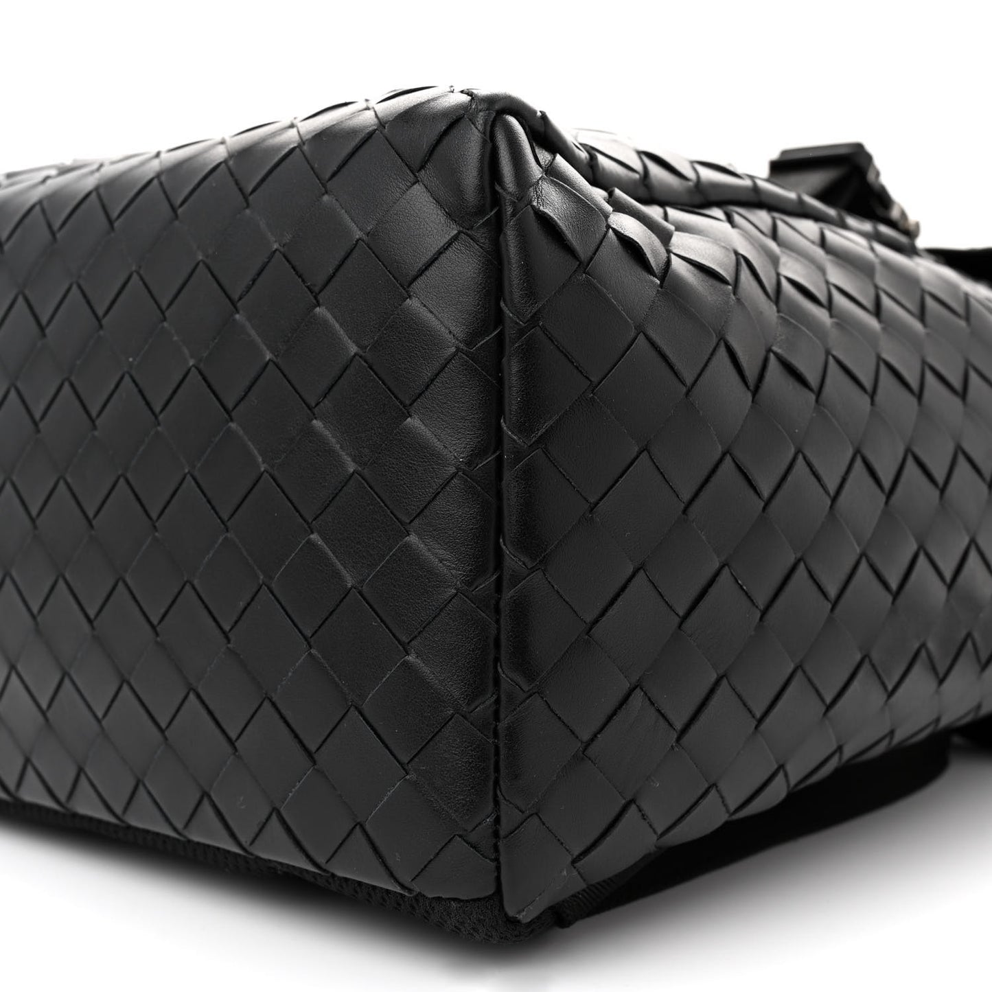 Calfskin Intrecciato Flap Backpack Black