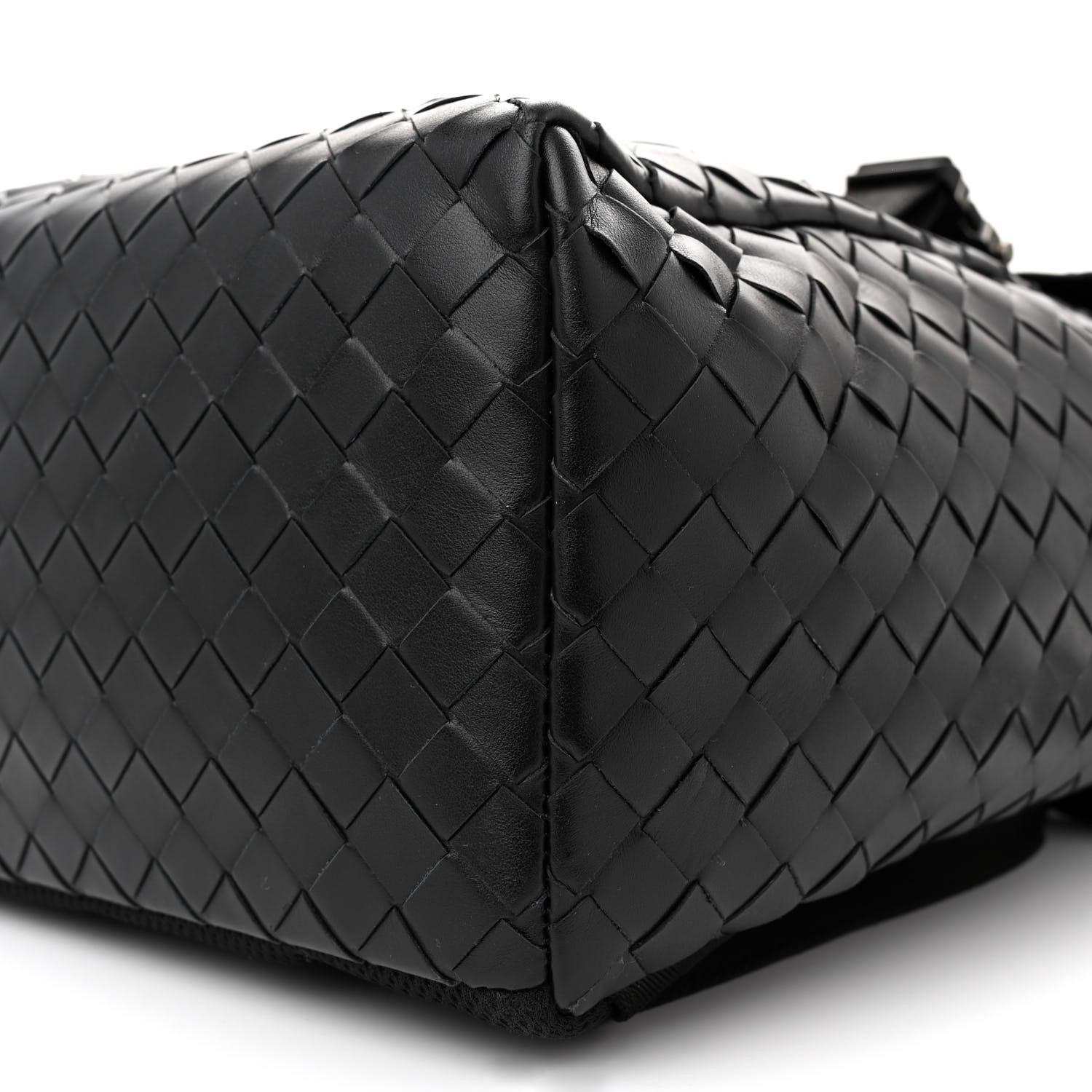 Bottega Veneta Calfskin Intrecciato Flap Backpack Black 10 of 13