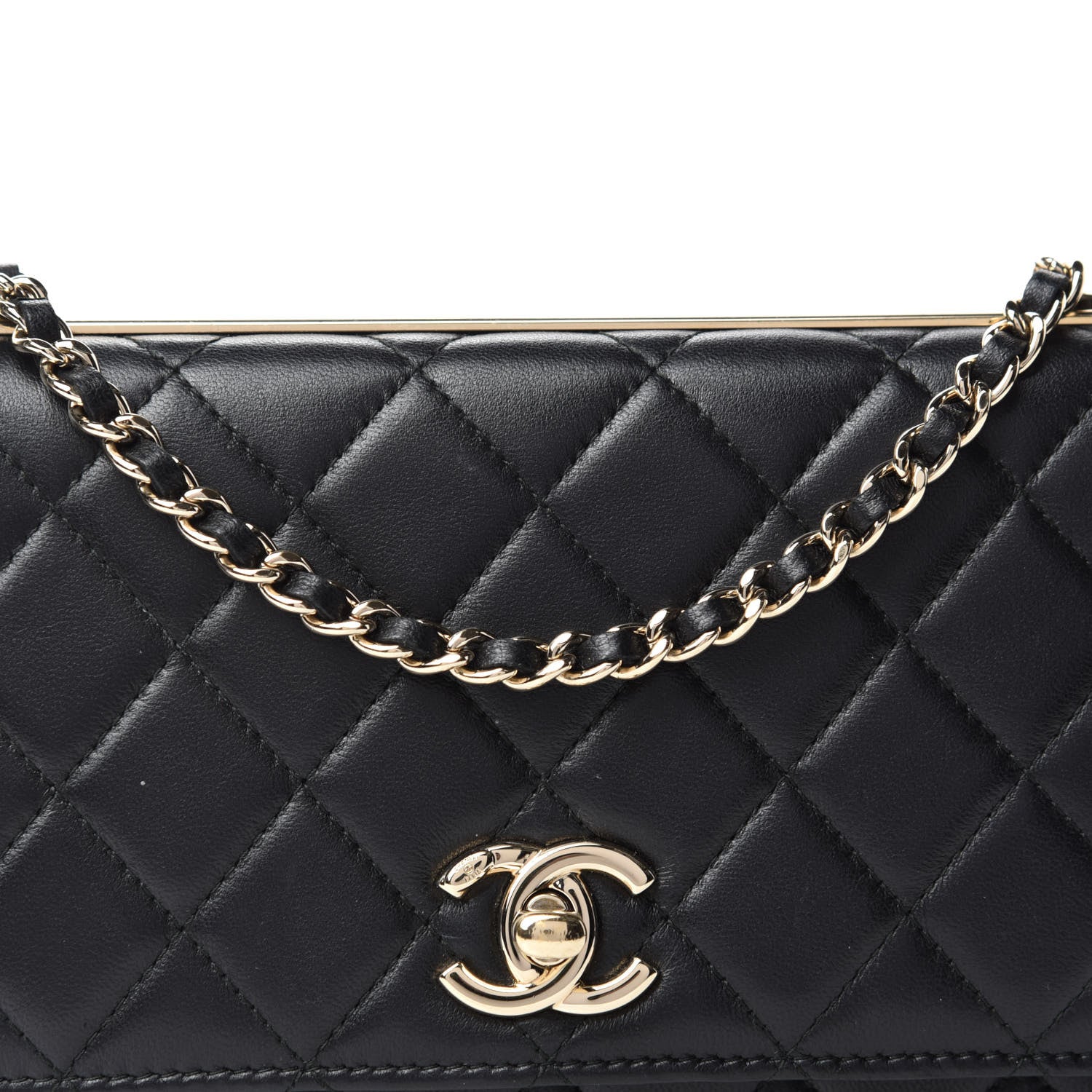 Chanel Lambskin Quilted Trendy CC Wallet On Chain WOC Black 14 of 14