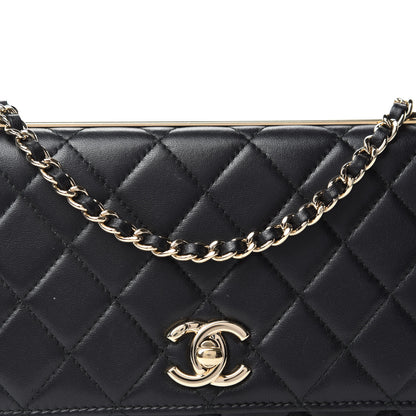 Chanel Lambskin Quilted Trendy CC Wallet On Chain WOC Black 14 of 14