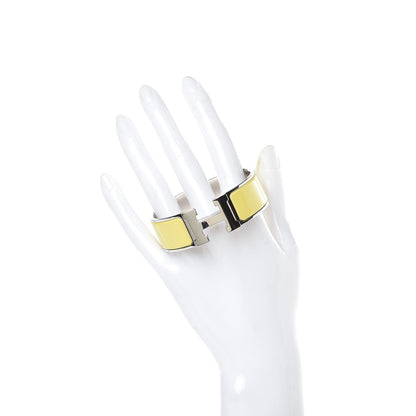 Hermes Enamel Wide Clic Clac H Bracelet PM Jaune D’Or 2 of 5