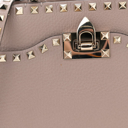 Valentino Garavani Grained Calfskin Rockstud Flip Lock Tote Poudre 13 of 13