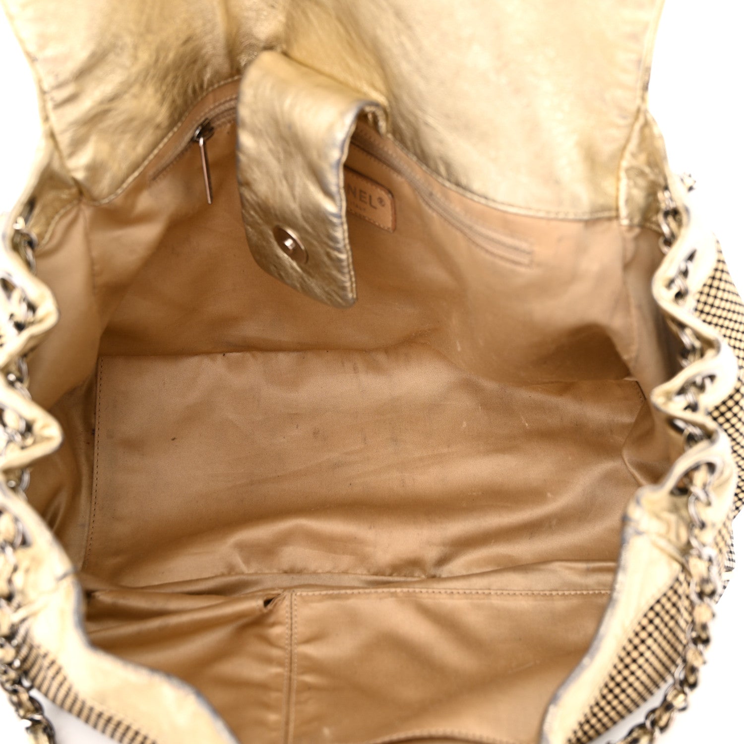 Chanel Metallic Lambskin Perforated Hollywood Accordion Flap Bag Gold 5 of 23