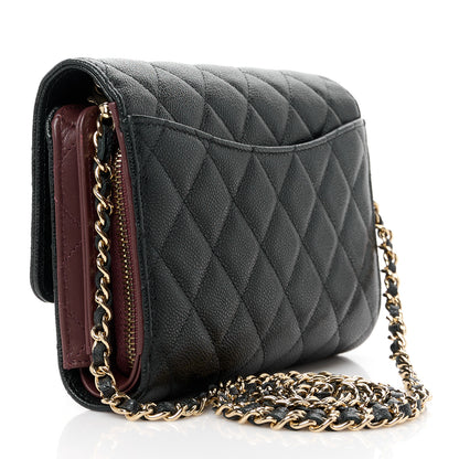 Chanel Caviar Quilted Compact Wallet On Chain WOC Black 3 of 11