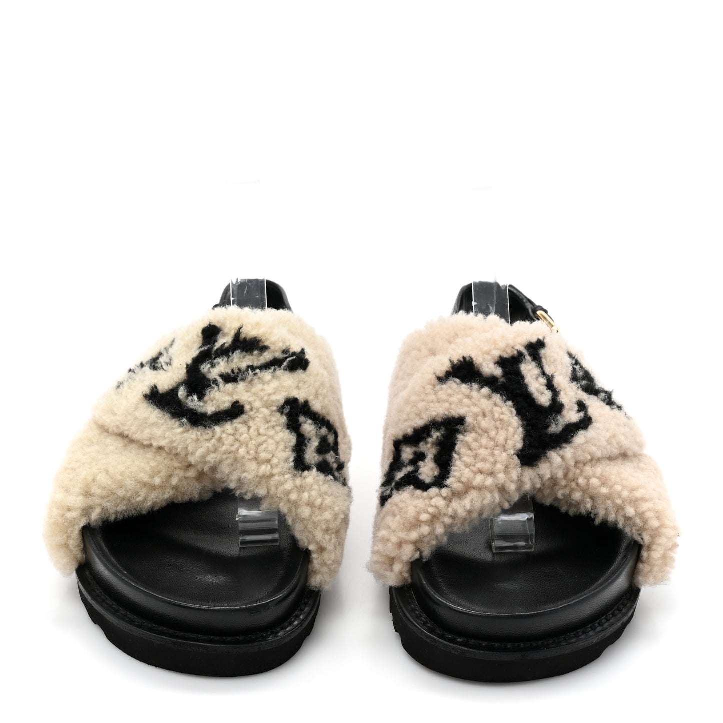 Shearling Paseo Sandals 40 Black