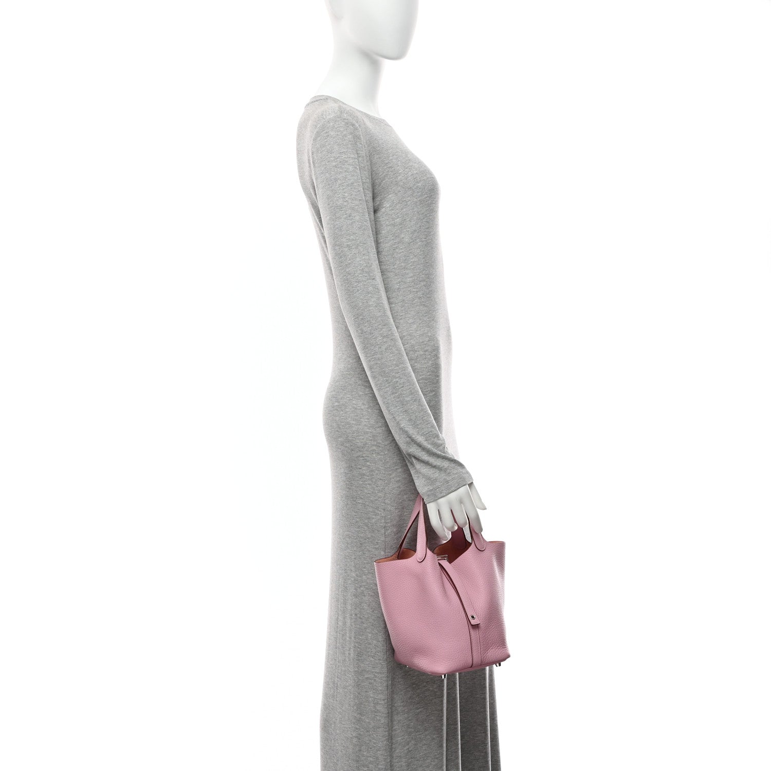 Hermes Taurillon Clemence Picotin Lock 18 PM Mauve Sylvestre 2 of 14