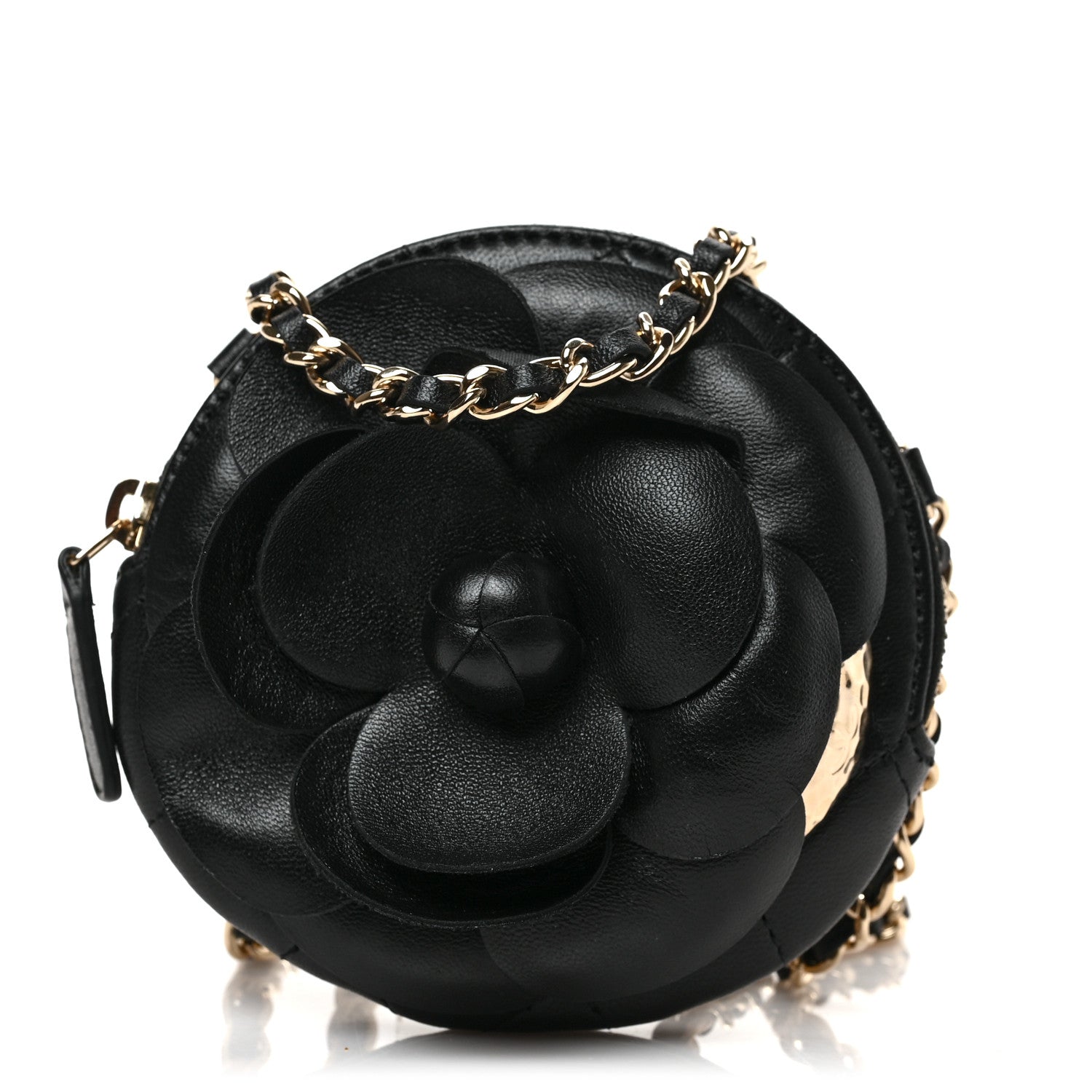 Chanel Lambskin Mini Camellia Bouquet Clutch With Chain Black 1 of 7