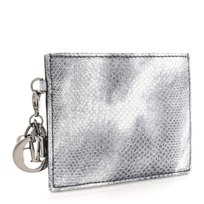 Christian Dior Karung Lady Dior Card Holder Vieil Argent 3 of 8