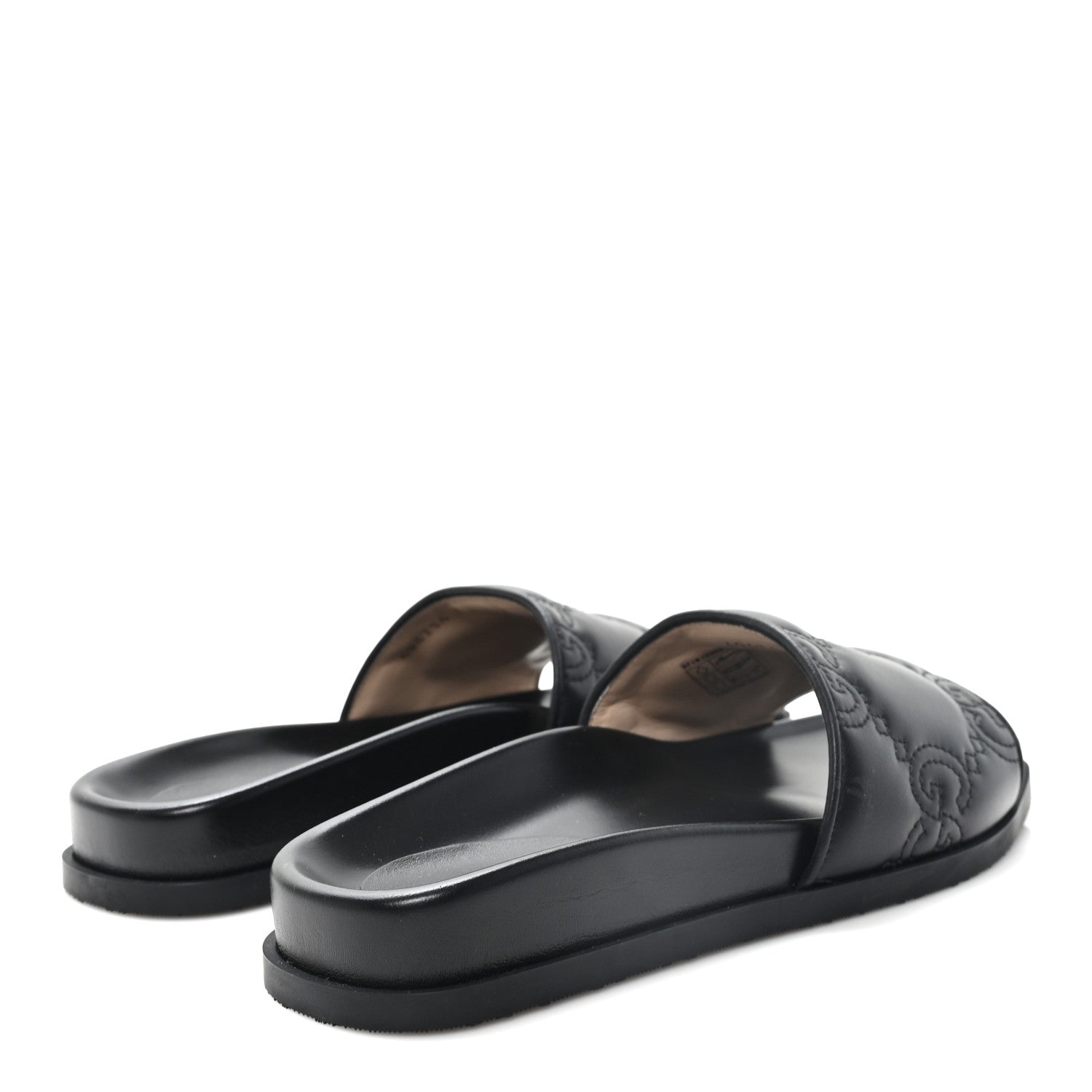 Gucci Nappa GG Matelasse Flat Slide Sandals 36.5 Black 36.5 Black 5 of 9