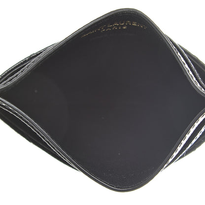 Saint Laurent Grain De Poudre Matelasse Chevron Monogram Credit Card Case Black 5 of 7