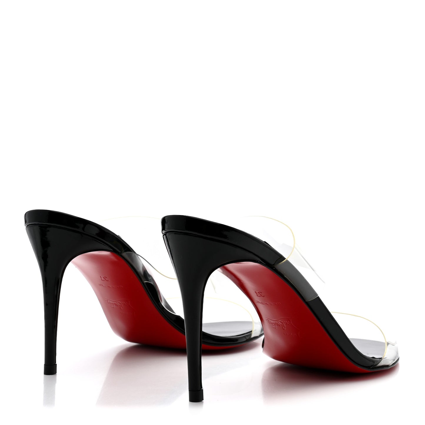 Patent PVC Just Nothing 85 Slide Sandals 37 Black