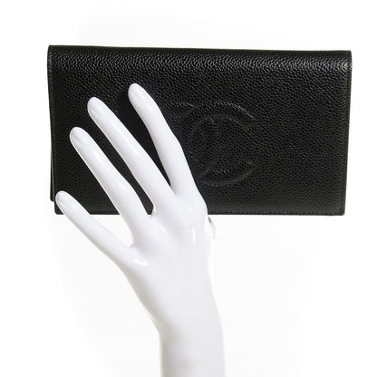 Chanel Caviar Timeless CC Yen Wallet Black 2 of 9