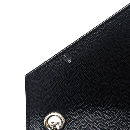 Saint Laurent Grain De Poudre Textured Mixed Matelasse Triquilt Medium Monogram Satchel Black 11 of 19