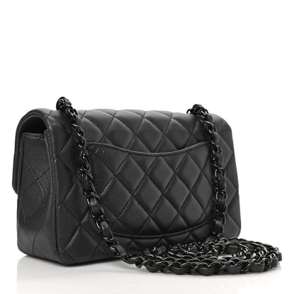 Chanel Pearly Lambskin Quilted Mini Rectangular Flap So Black 3 of 9