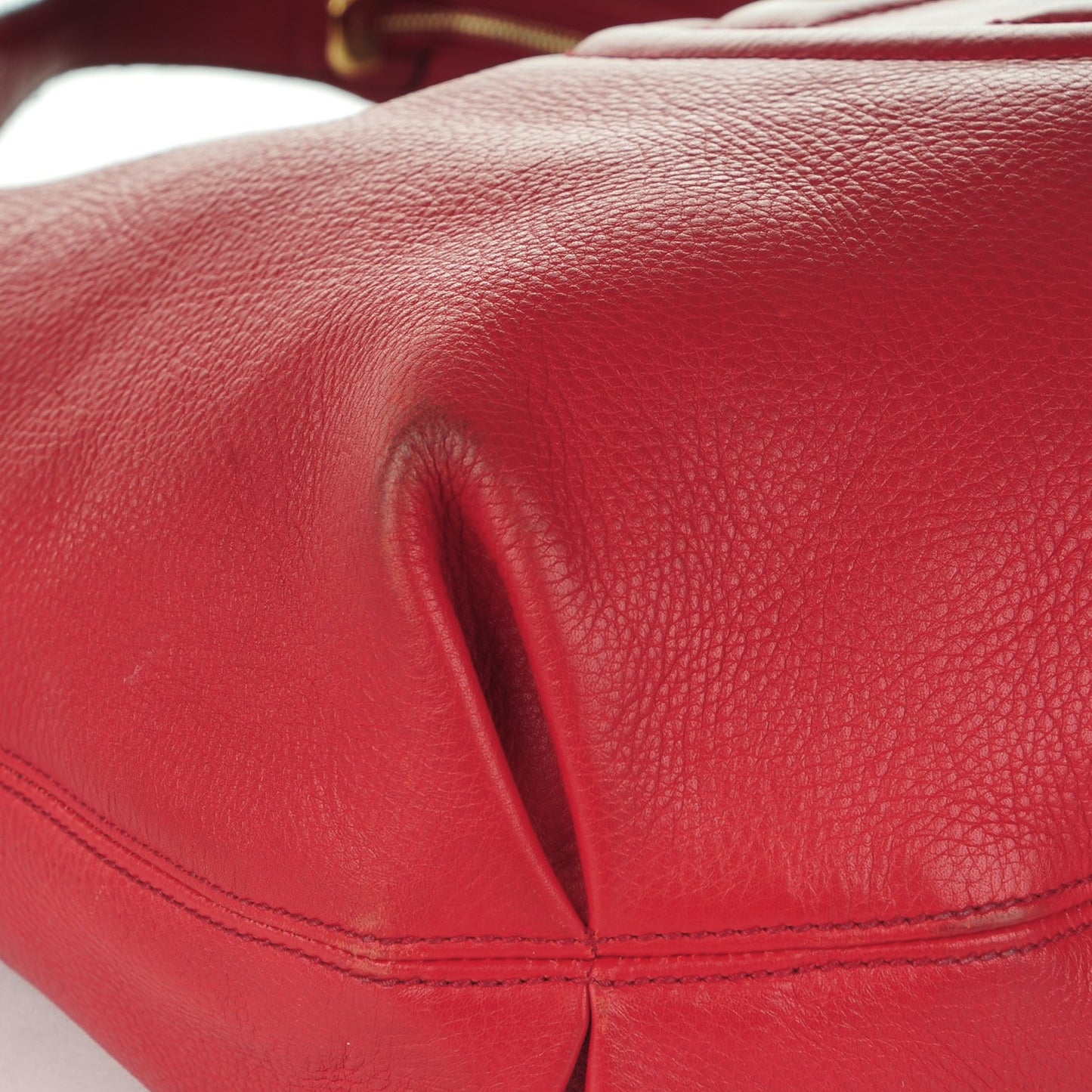 Pebbled Calfskin Large Soho Hobo Red
