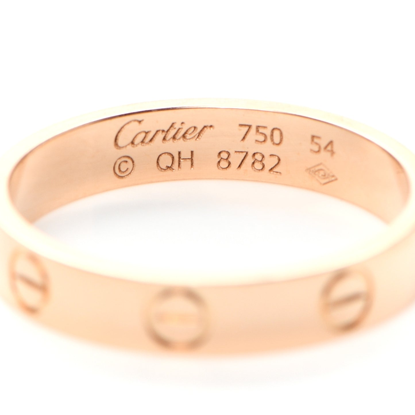 18K Pink Gold 3.5mm LOVE Wedding Band Ring 54 6.75