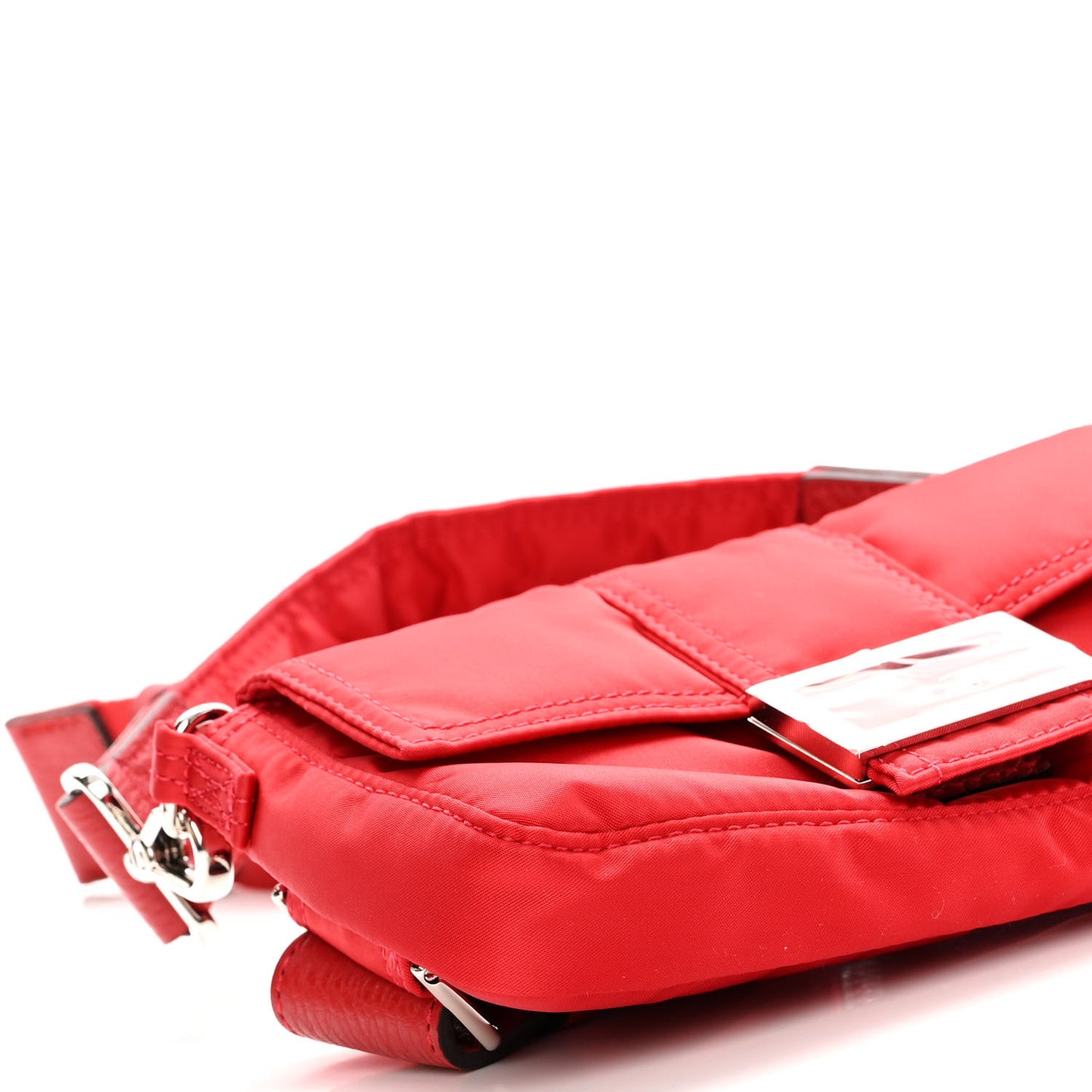 X PORTER Nylon Cuoio Roma Mini Phone Baguette Belt Bag Cardinale Fuoco