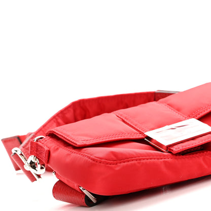 Fendi X PORTER Nylon Cuoio Roma Mini Phone Baguette Belt Bag Cardinale Fuoco 8 of 9