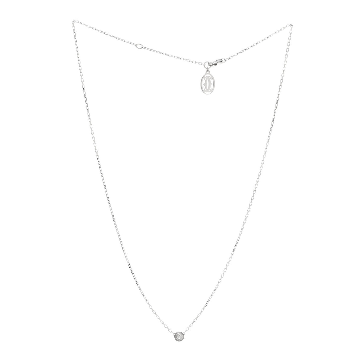 18K White Gold Diamond SM D'Amour Pendant Necklace