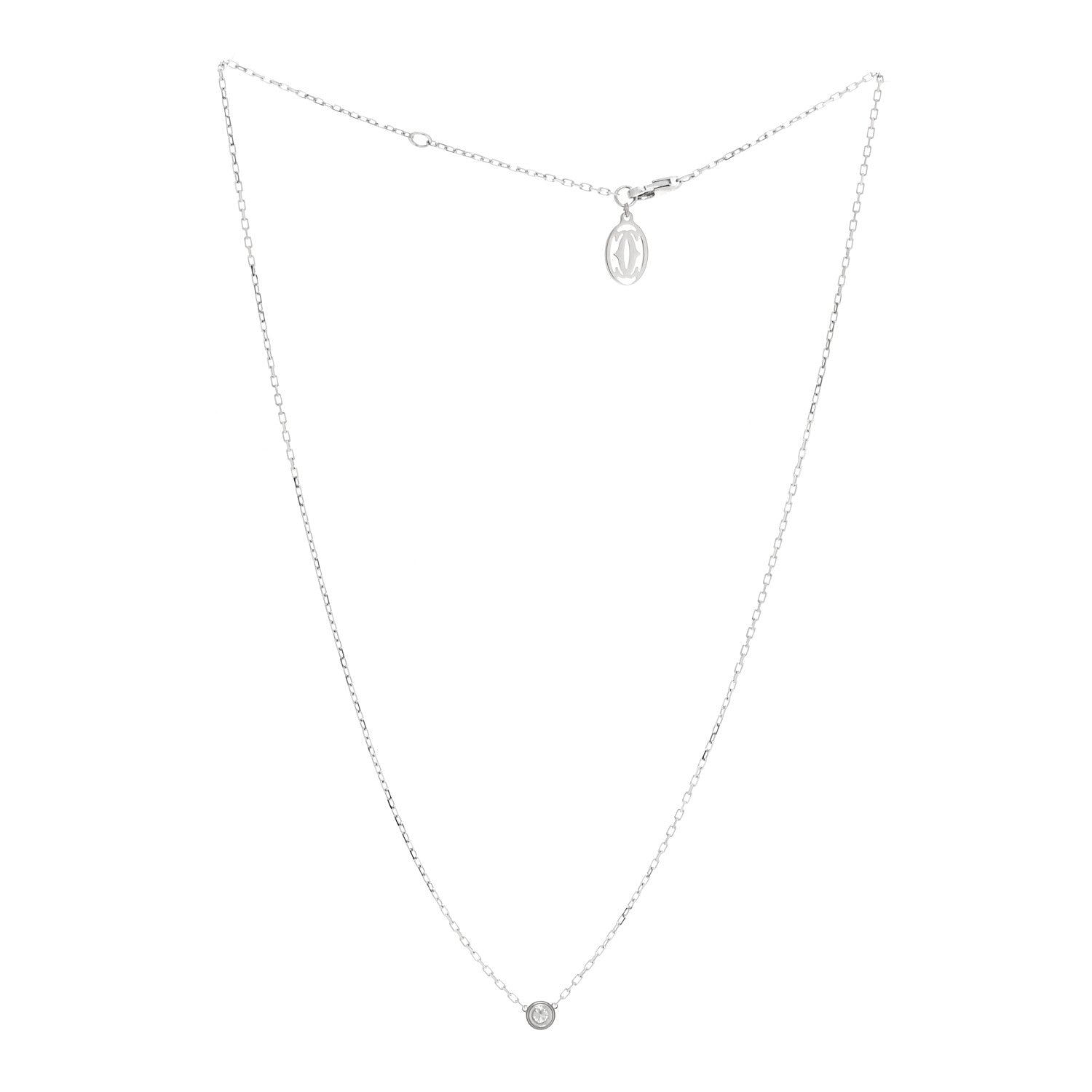 Cartier 18K White Gold Diamond SM D'Amour Pendant Necklace 3 of 7