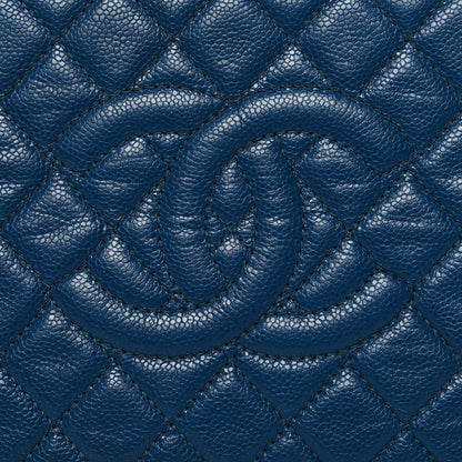 Chanel Caviar Quilted CC Large Clutch Peacock Blue 9 of 11