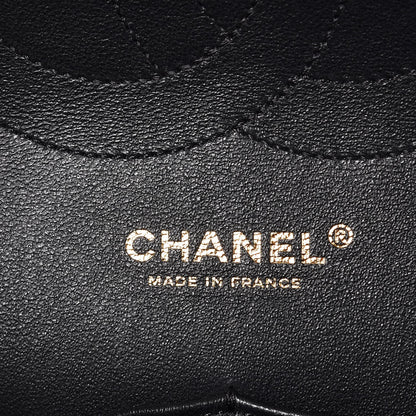 Chanel Lambskin Chevron Quilted Jumbo Double Flap Black 7 of 9