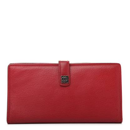 Chanel Calfskin CC Yen Wallet Red 1 of 9