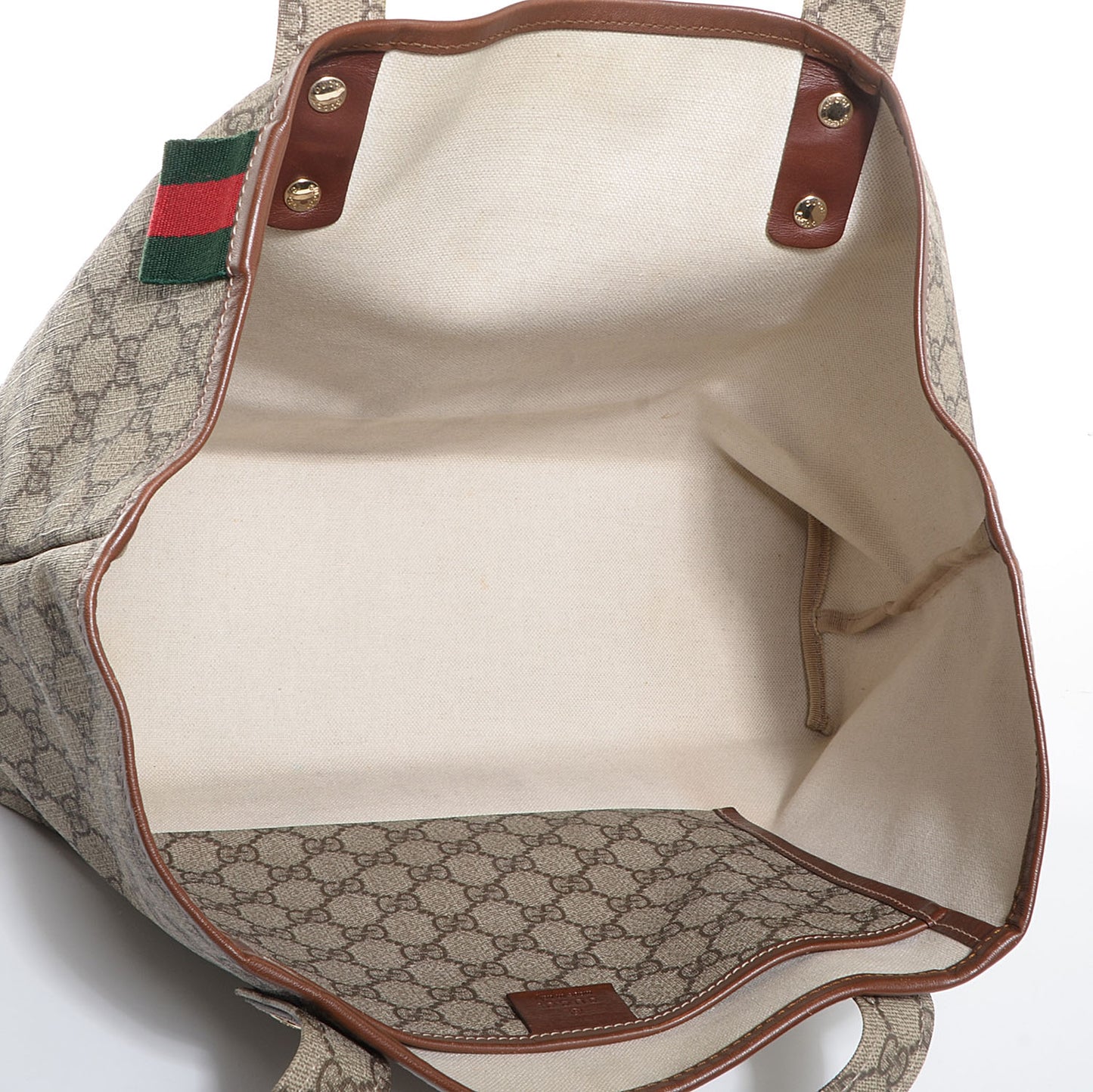 GG Plus Monogram Medium Signature Web Loop Tote Light Brown