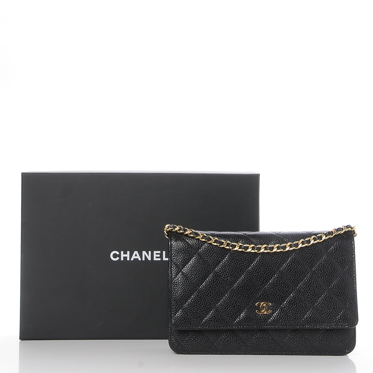 Chanel Caviar Quilted Wallet On Chain WOC Black 10 of 10