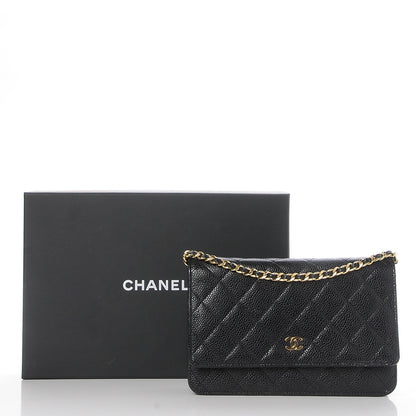 Chanel Caviar Quilted Wallet On Chain WOC Black 10 of 10