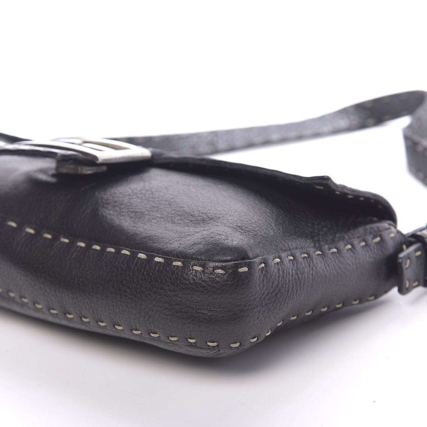 Calfskin Romano Selleria Baguette Black