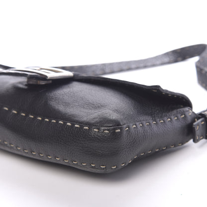 Fendi Calfskin Romano Selleria Baguette Black 9 of 11