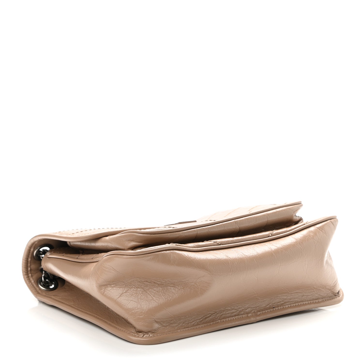 Saint Laurent Crinkled Calfskin Matelasse Monogram Medium Niki Chain Satchel Gold Sand 4 of 11