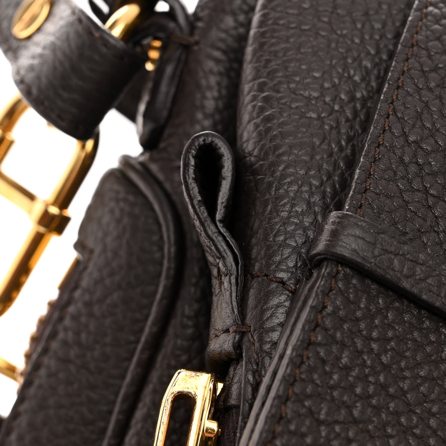 Pebbled Calfskin Large Jennifer Dark Brown