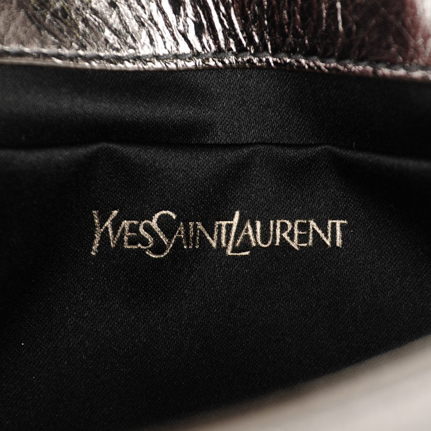 Saint Laurent Metallic Leather Small Belle De Jour Clutch Dark Silver 6 of 7