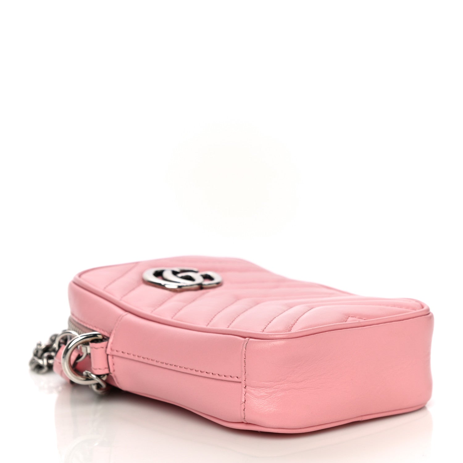 Gucci Calfskin Matelasse Mini GG Marmont Crossbody Bag Wild Rose 3 of 8
