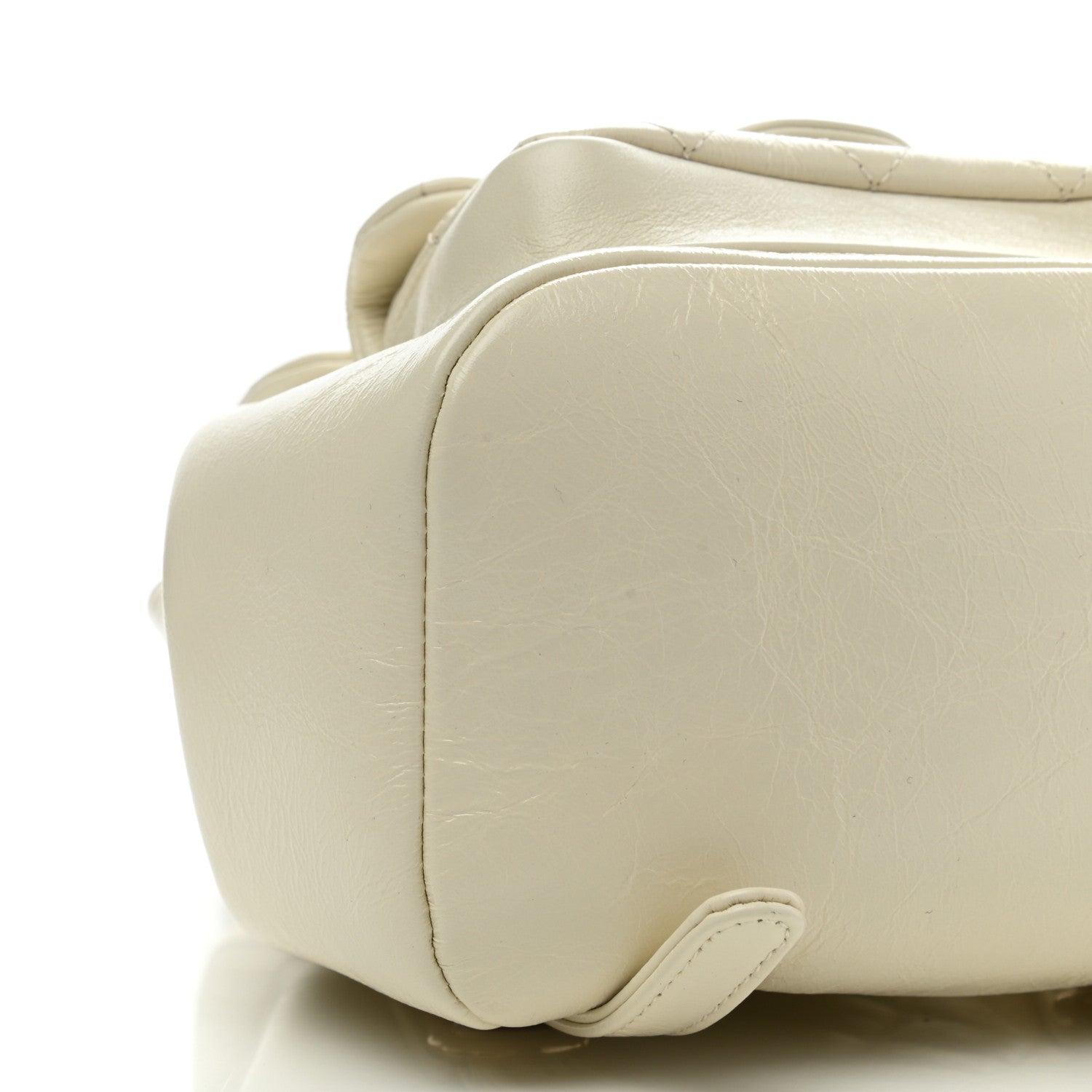 Chanel Glazed Aged Calfskin Quilted Small Duma Drawstring Backpack White 10 of 11